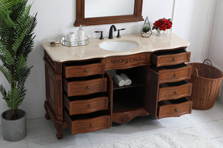 60 inch Single Bathroom Vanity in Teak