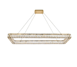 Monroe 50 inch LED Single rectangle pendant in gold