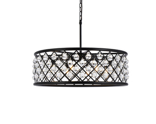 Madison 8 light Matte Black Chandelier Clear Royal Cut Crystal