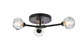 Zayne 3 Light Flush Mount in Black