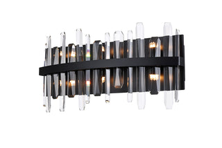 Serena 24 inch crystal bath sconce in black