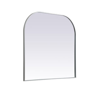 Metal Frame Arch Mirror 40x38 Inch in Silver