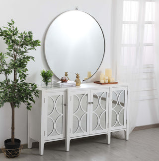 60 inch mirrored credenza in White