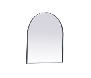 Metal Frame Arch Mirror 27x30 Inch in Silver