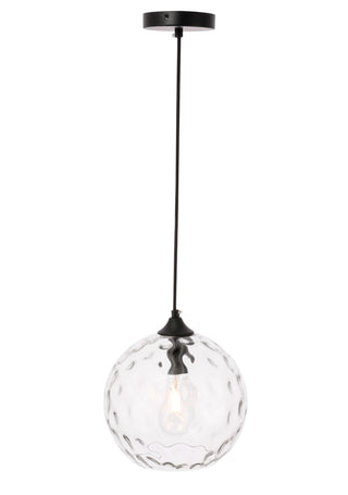 Cashel 1 light Black and Clear glass pendant