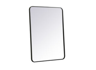 Soft corner metal rectangular mirror 27x36 inch in Black