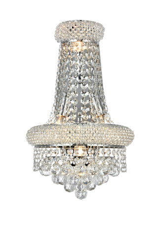 Primo 4 light Chrome Wall Sconce Clear Royal Cut Crystal