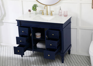 42 inch Single bathroom vanity in blue