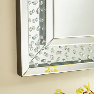 Sparkle 24 in. Contemporary Crystal Rectangle Mirror in Clear