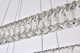 Monroe 42 inch LED double rectangle pendant in chrome