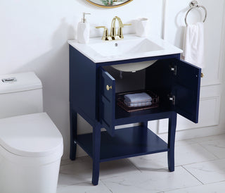 24 inch bathroom vanity in Blue