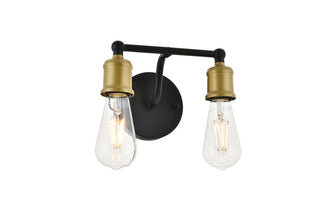 Serif 2 light brass and black Wall Sconce