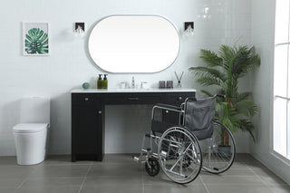 60 Inch ADA Compliant Bathroom Vanity In Black