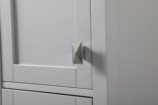 16 Inch Wide Bathroom Linen Storage Freestanding Cabinet In Grey