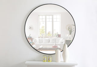 Metal frame Round Mirror 42 inch Black finish