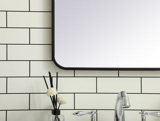 Soft corner metal rectangular mirror 20x36 inch in Black