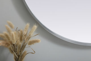 Metal Frame Oval Mirror 24x30 Inch in Silver