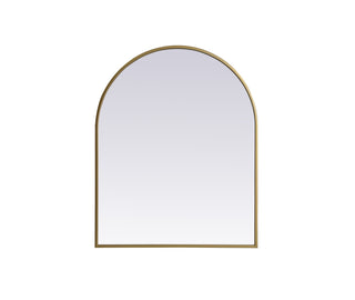 Metal Frame Arch Mirror 24x30 Inch in Brass