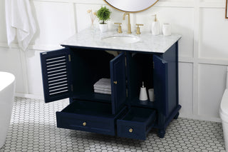 42 inch Single bathroom vanity in blue