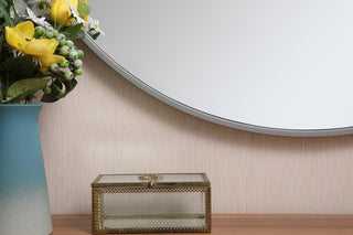 Metal frame round mirror 32 inch Grey