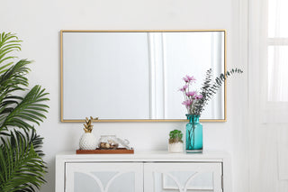 Metal frame rectangle mirror 20 inch in Brass