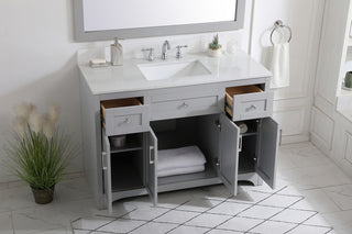 48 inch Single Bathroom Vanity in Grey with Backsplash