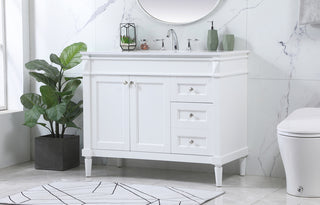 42 inch Single bathroom vanity in white