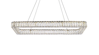 Monroe 42 inch LED Single rectangle pendant in chrome