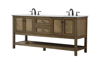 72 inch double bathroom vanity in driftwood