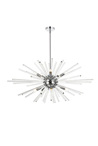 Sienna 42 inch crystal rod pendant in chrome