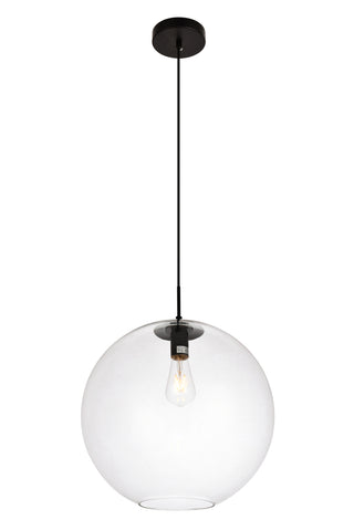 Placido Collection Pendant D15.7 H16.5 Lt:1 Black and Clear Finish