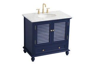 36 inch Single bathroom vanity in blue