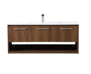 48 inch  Single Bathroom Floating Vanity in Walnut Brown