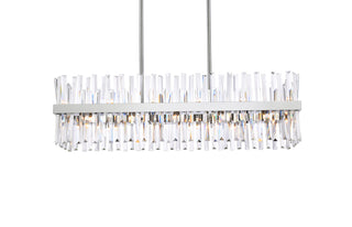 Serephina 42 inch crystal rectangle chandelier light in chrome