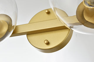 Rogelio 4 light Brass and Clear Bath Sconce