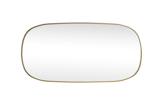 Metal Frame Oval Mirror 30x60 Inch in Brass