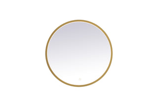 Pier 24 inch LED mirror with adjustable color temperature 3000K/4200K/6400K in brass