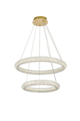 Bowen 28 inch Adjustable LED Chandelier in Satin Gold