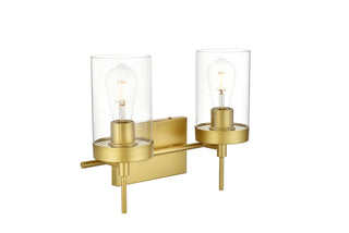 Benny 2 light Brass and Clear Bath Sconce