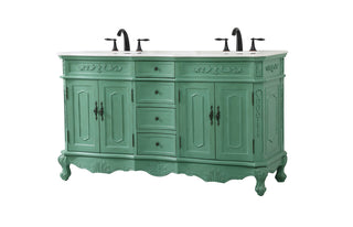 60 inch double bathroom vanity in vintage mint