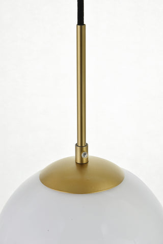 Baxter 3 Lights Brass Pendant With Frosted White Glass