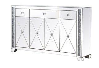60 in silver crystal mirrored credenza