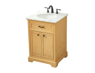 24 inch Single bathroom vanity in natural wood