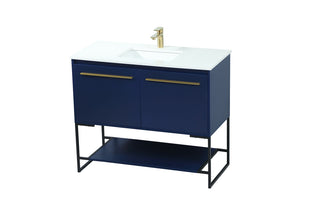 40 inch Single bathroom vanity in blue