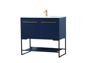 36 inch Single bathroom vanity in blue