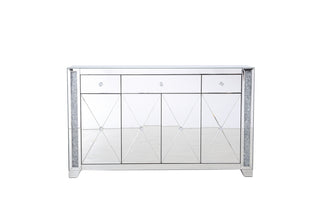 60 in silver crystal mirrored credenza