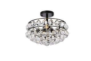 Savannah 14 inch flush mount in black