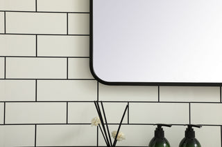 Soft corner metal rectangular mirror 30x48 inch in Black