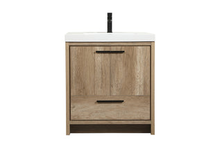 30 inch Single bathroom vanity in natural oak