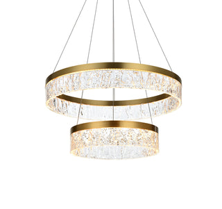 Linden 22 inch Adjustable LED chandelier in Satin Gold